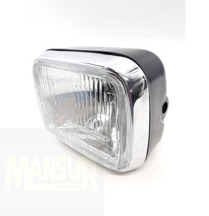 FAROL CB 450 COMPLETO QUADRADO ARO CROMADO